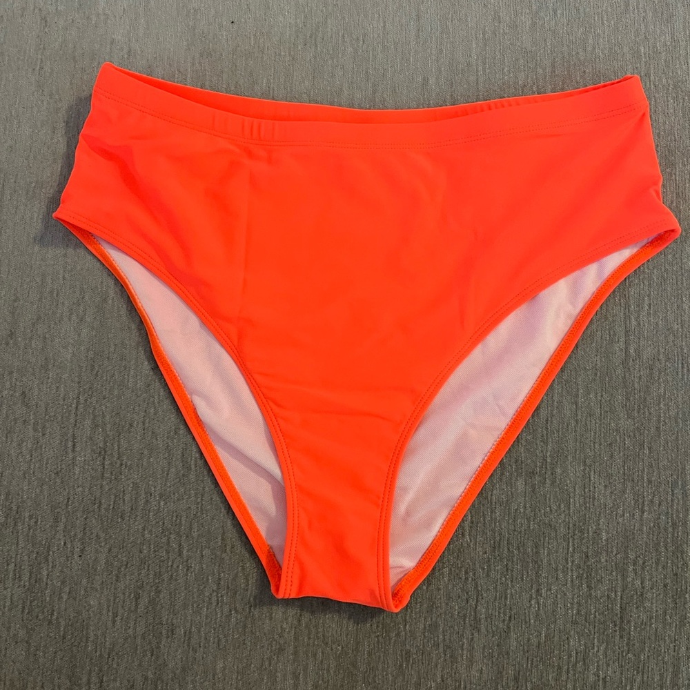 Bright Orange high rise bathing suite bottoms